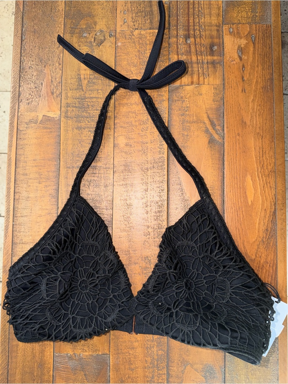 Target Black Crochet Triangle Halter Bralette
